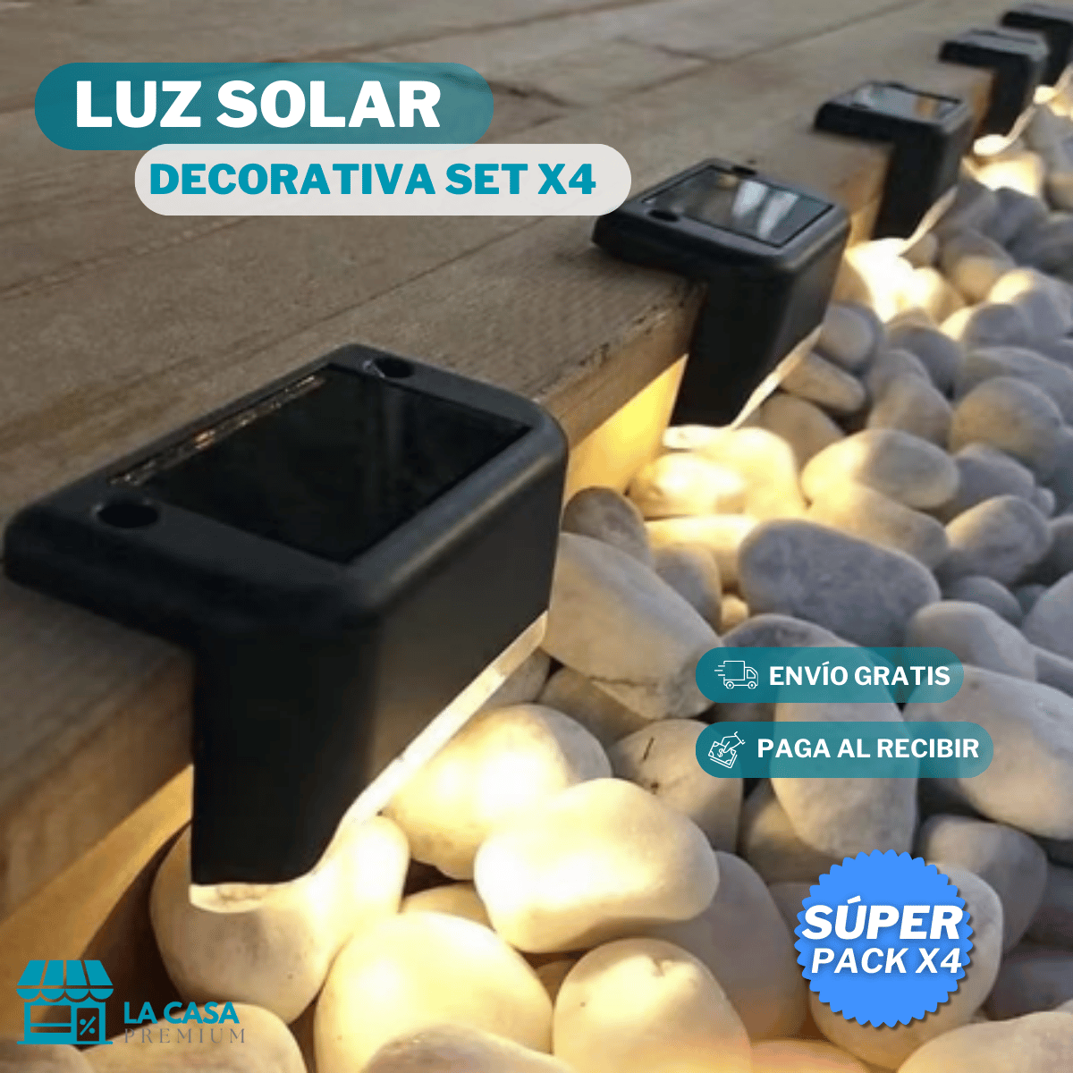 LUZ SOLAR DECORATIVA - PACK X4