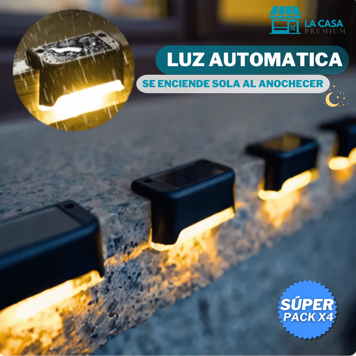 LUZ SOLAR DECORATIVA - PACK X4