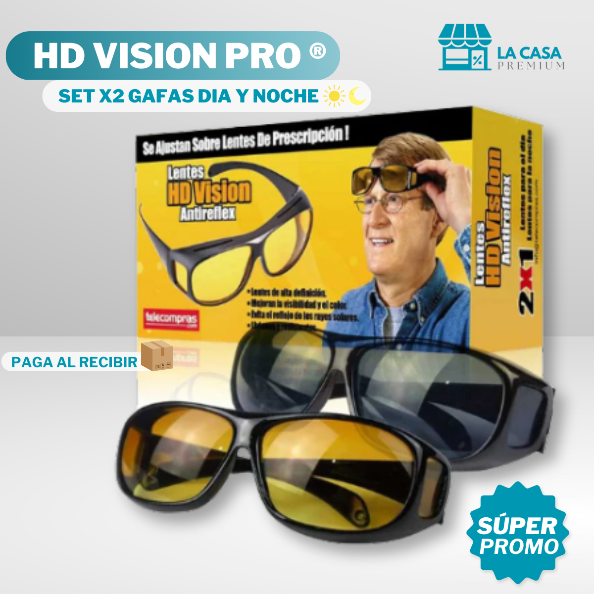 HD Vision Pro™ - SET GAFAS CONDUCTORES X2 DIA Y NOCHE☀️🌑